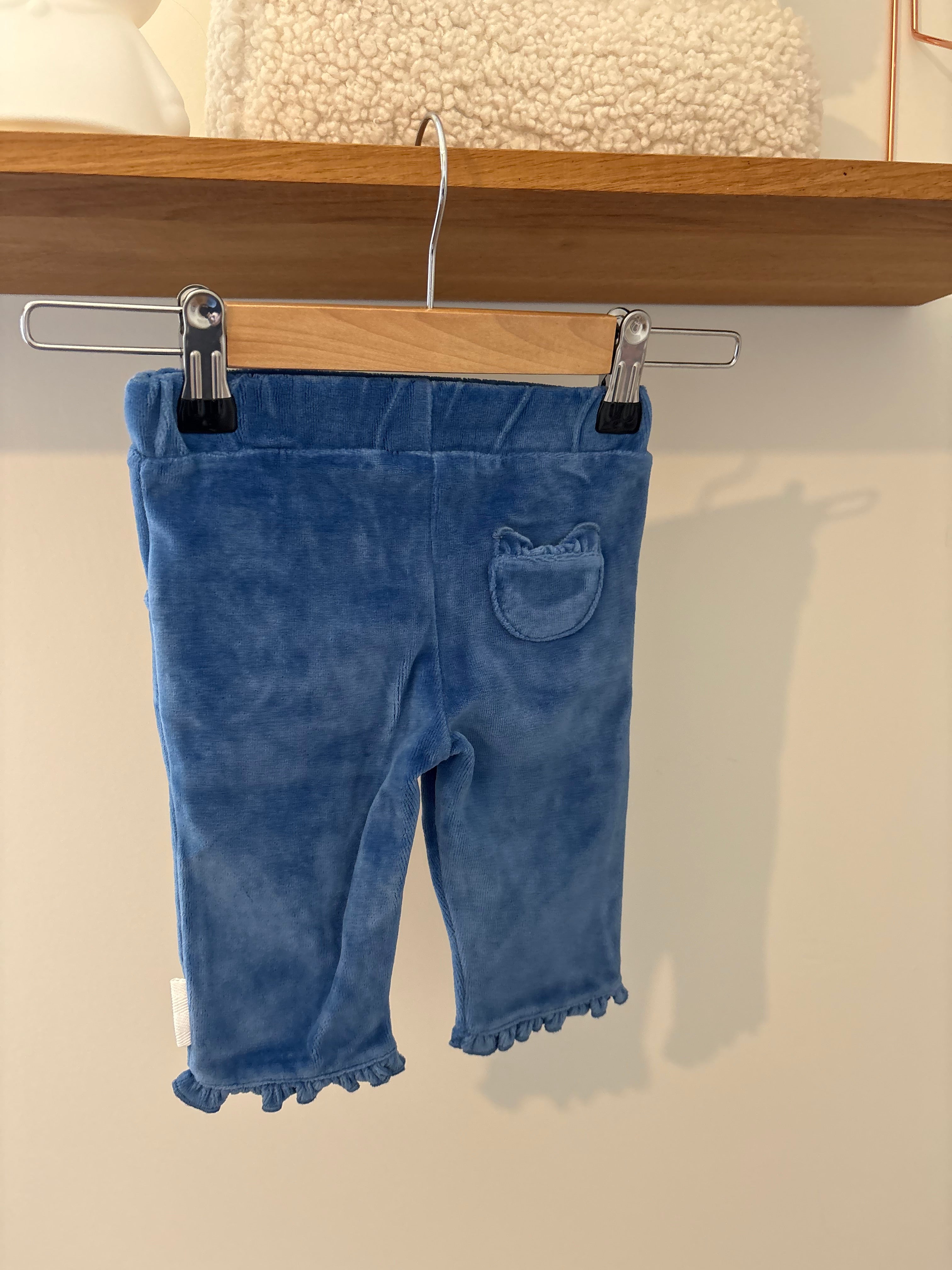 Bla Bla Bla - blauw velours broekje - 3M (62)