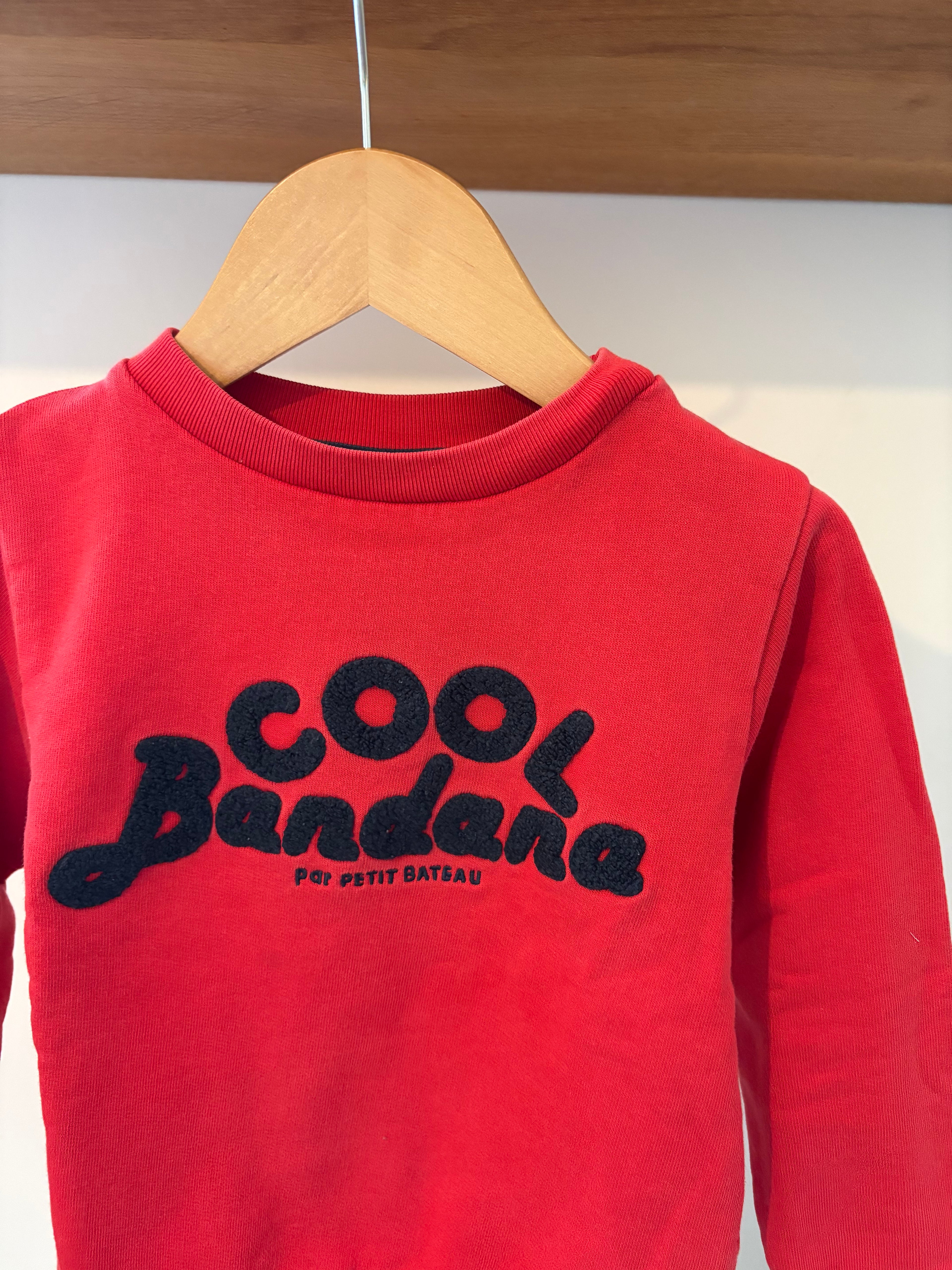 Petit Bateau - rode trui - 5Y