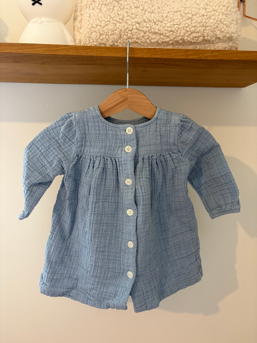 P'tit Filou - blauw jurkje - 6M