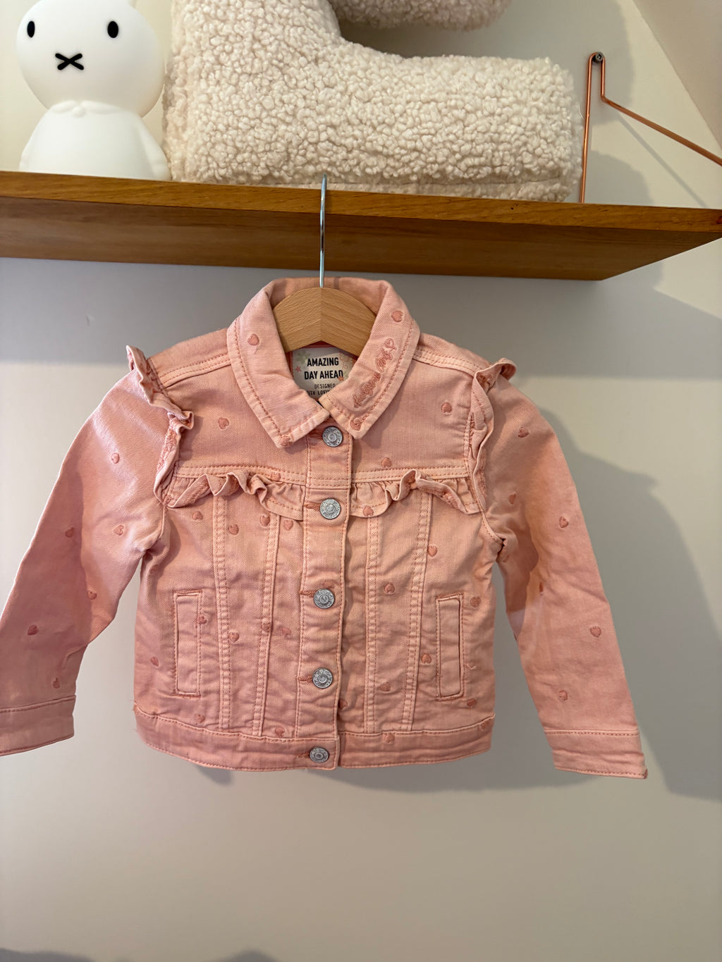 C&A - roze jeansjasje - 92