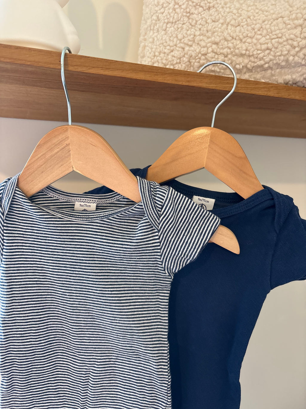 Petit Bateau - setj body's blauw & gestreept - 74