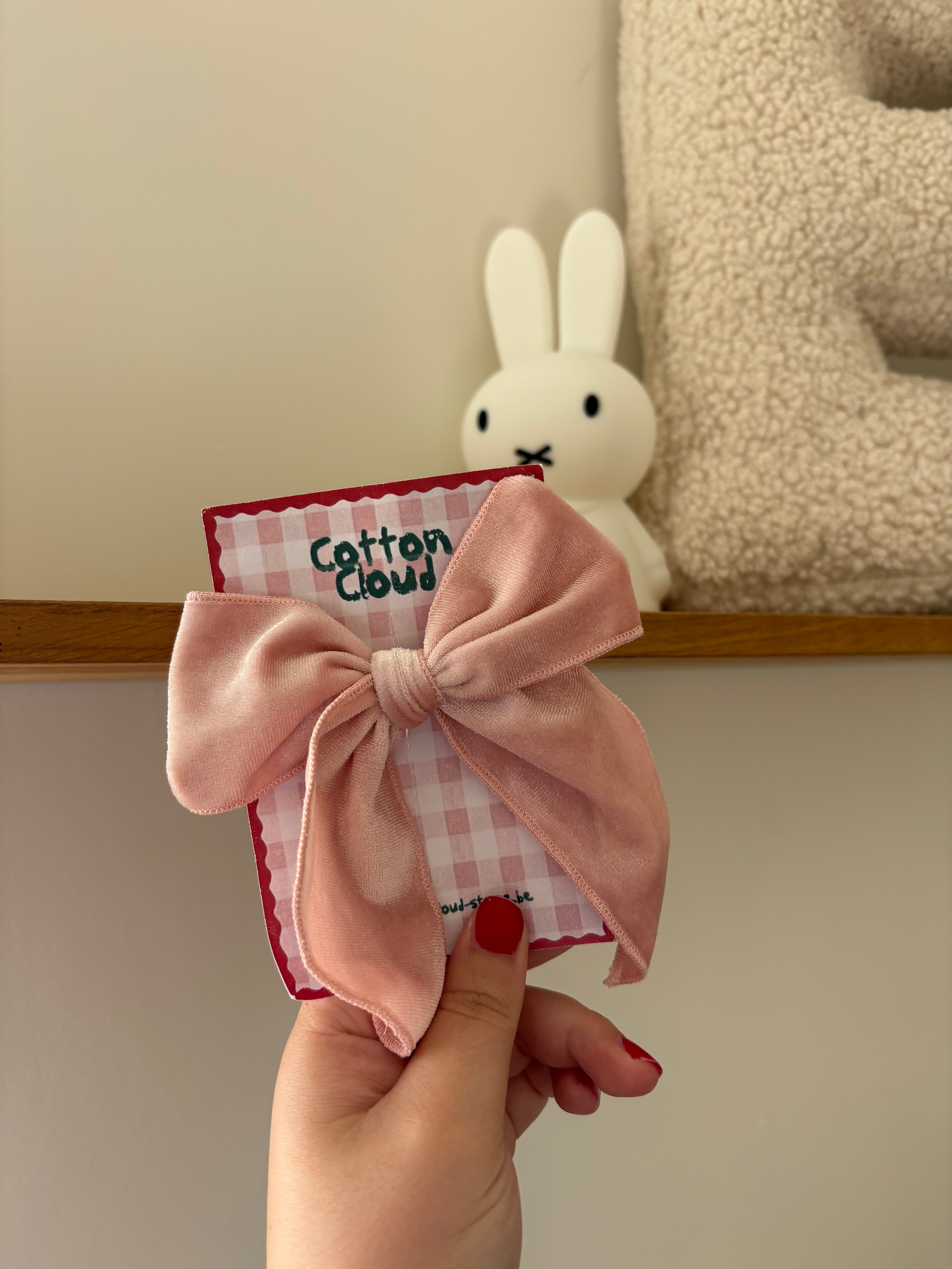 Cotton Cloud - strikje roze velours