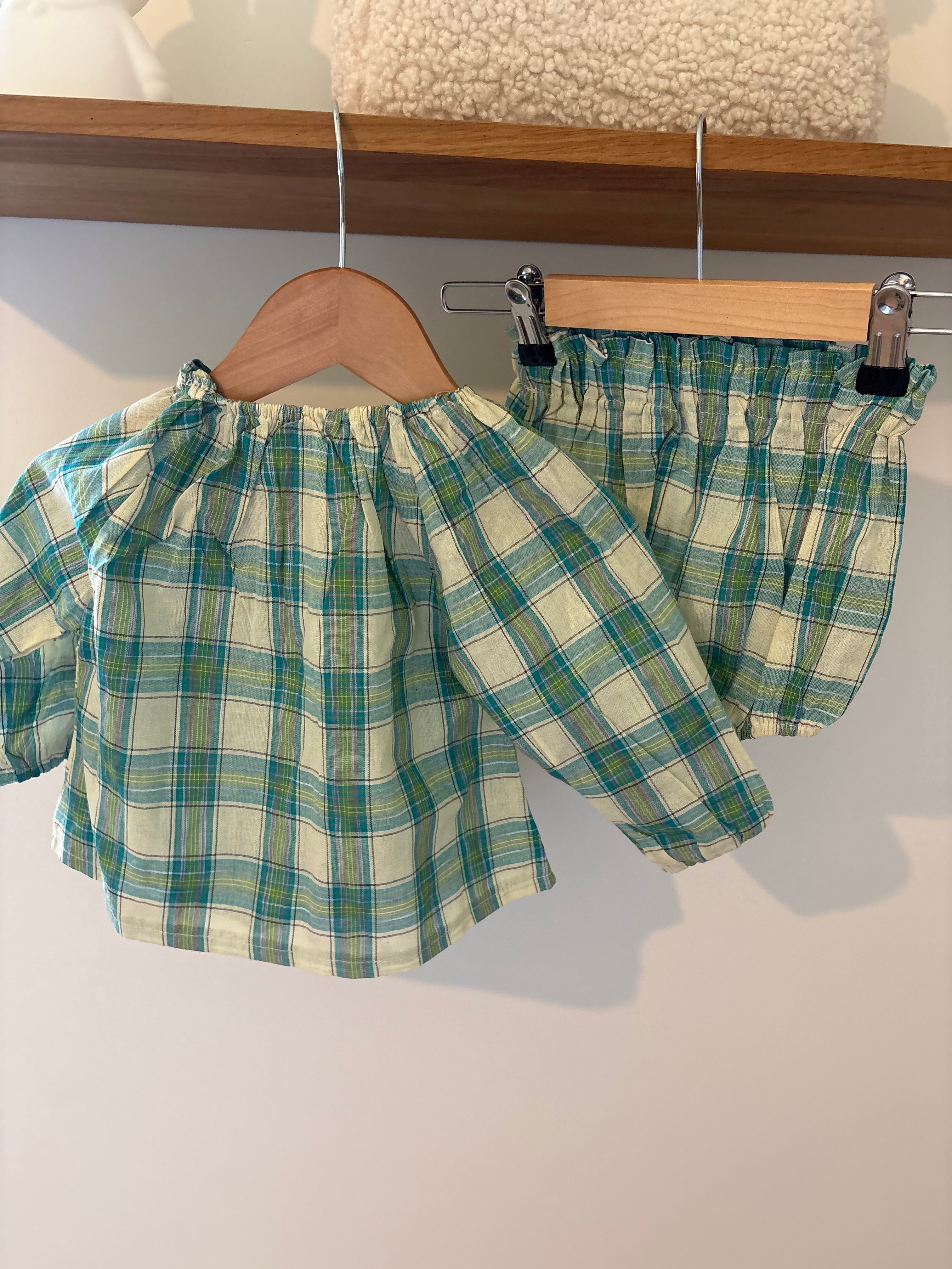 Vintage - groen setje - 98/104
