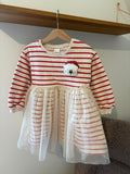 Next kleedje rood/witte strepen - 104