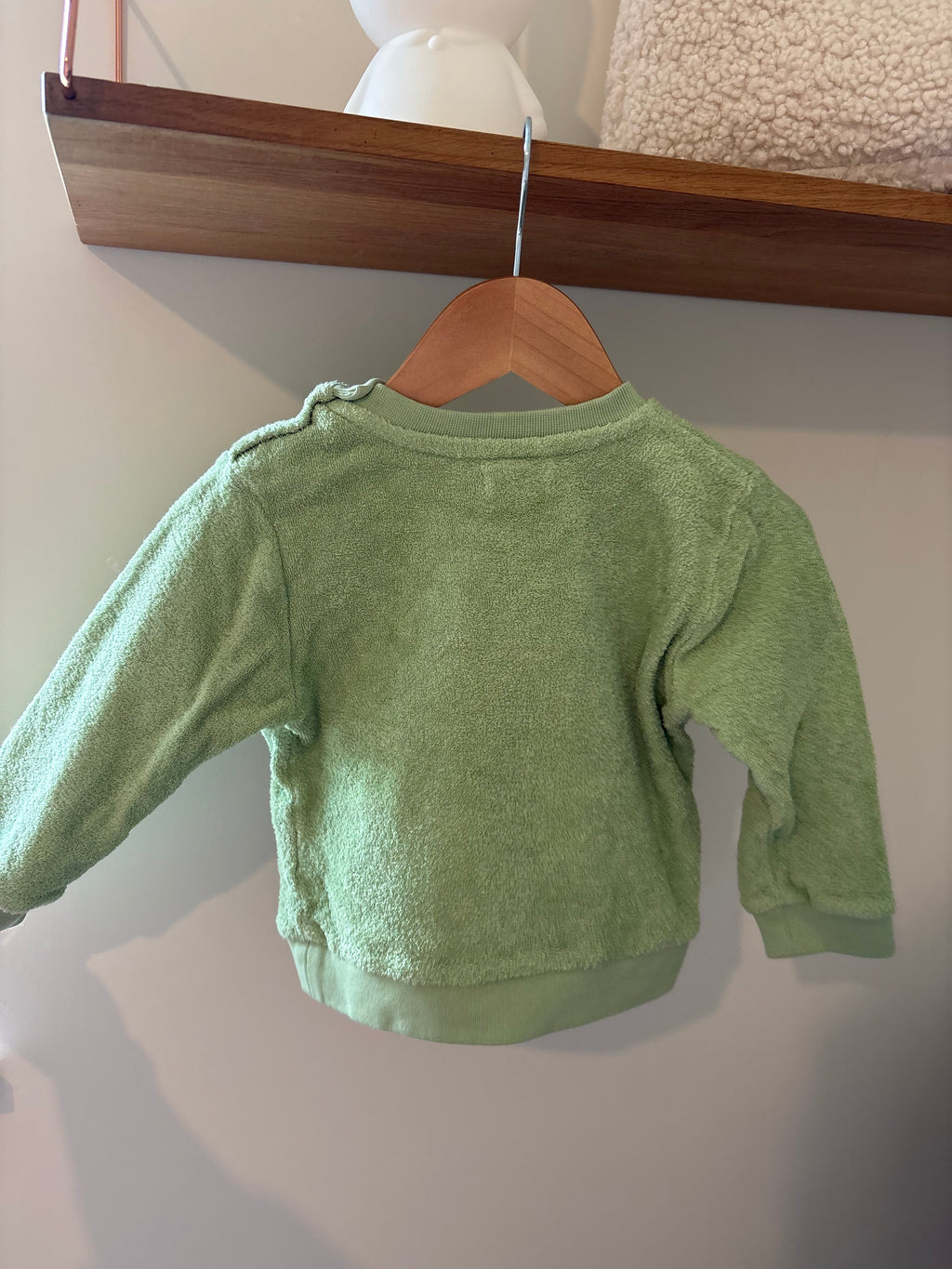 Petit Filou - groene trui badstof -12M