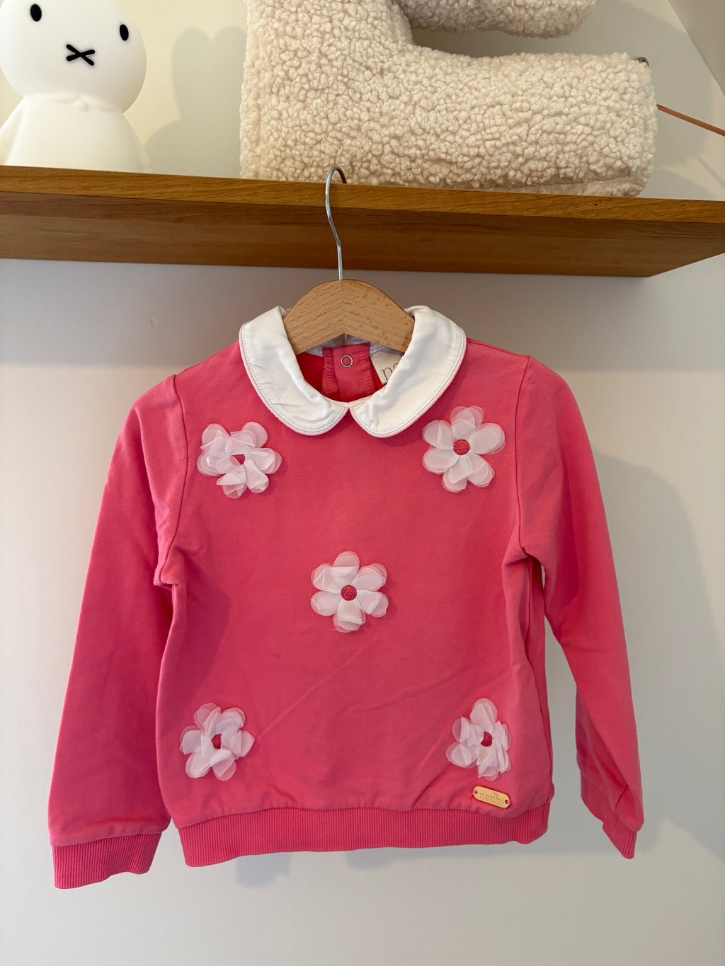 Natini - roze truitje met bloemen - 4Y