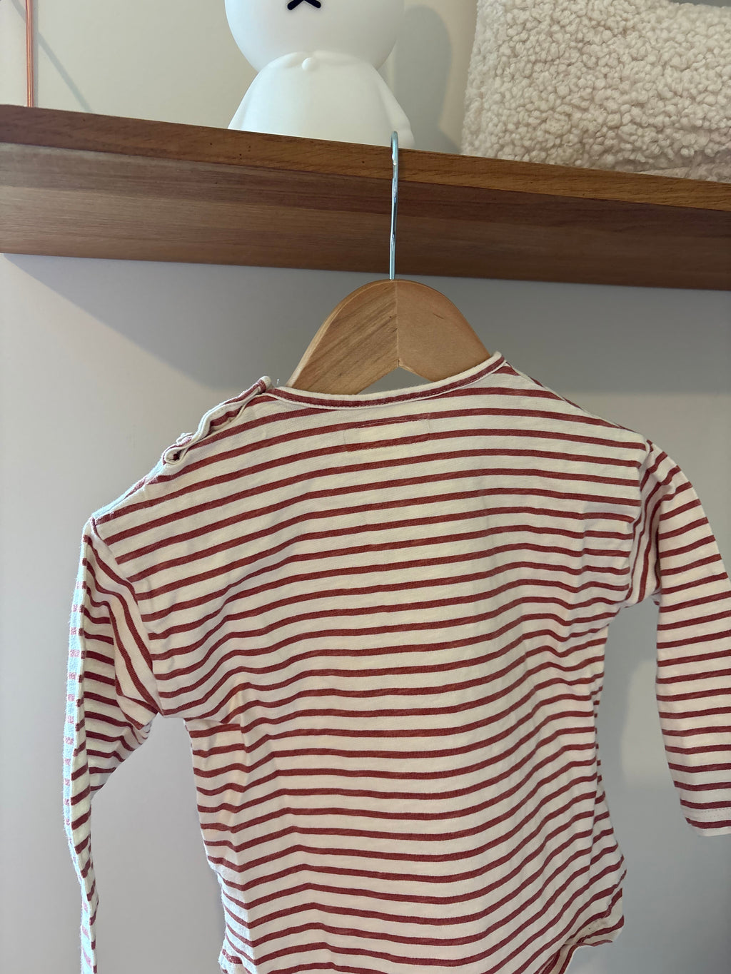 Zara - shirt lange mouwen streepjes rood - 86