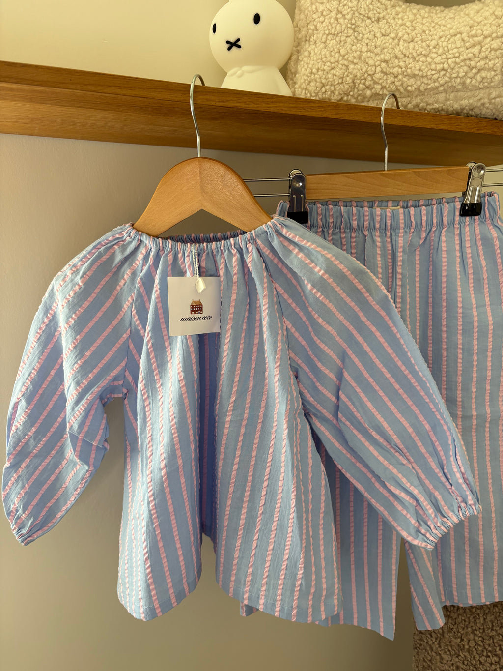 Maison Coco - Setje pastelblauwe & roze  - 2/3Y