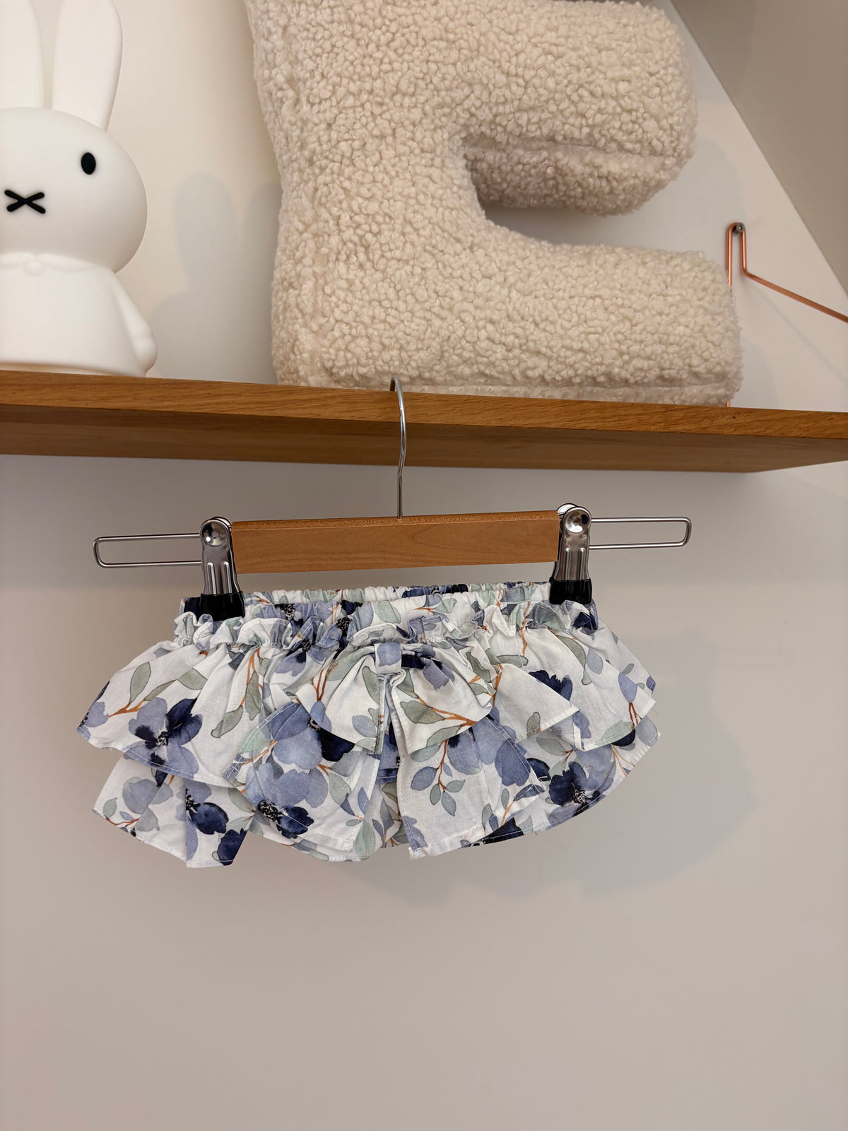Be Chic - blauw bloemenbloomer rokje - 3M