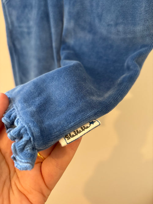 Bla Bla Bla - blauw velours broekje - 3M (62)