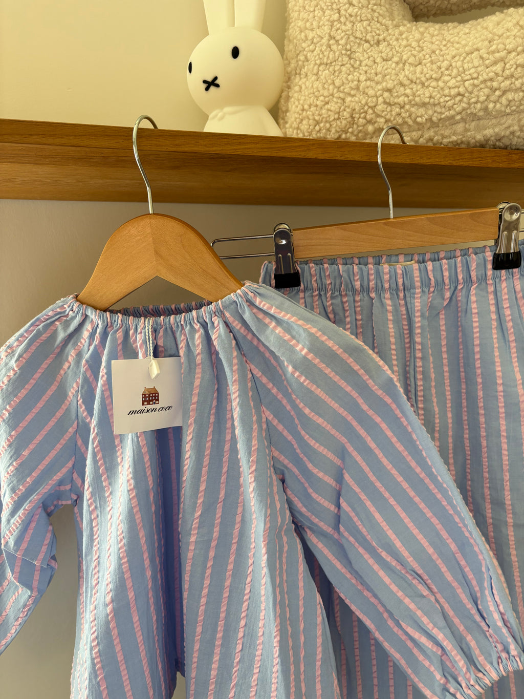 Maison Coco - Setje pastelblauwe & roze  - 2/3Y