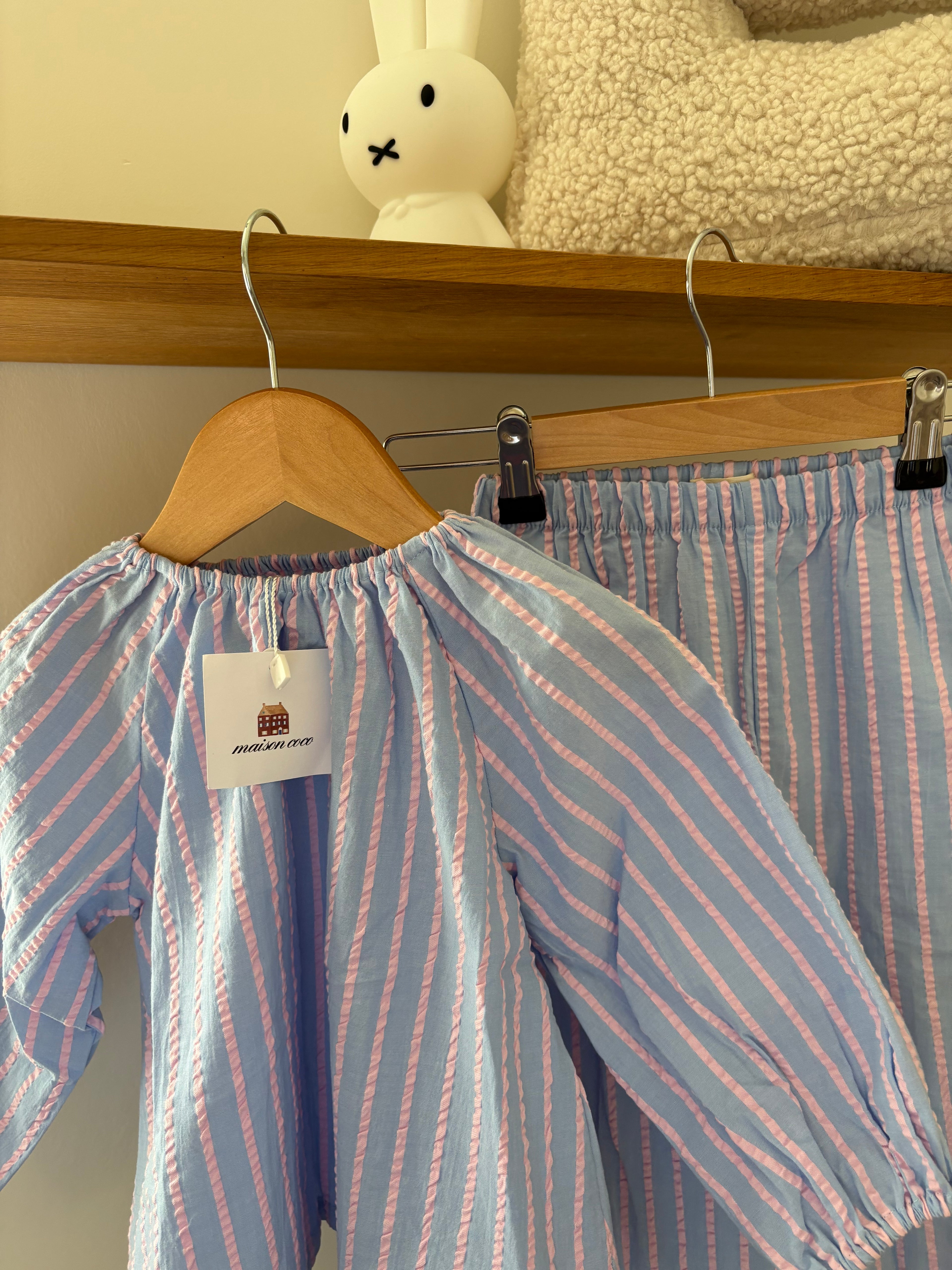 Maison Coco - Setje pastelblauwe & roze  - 2/3Y