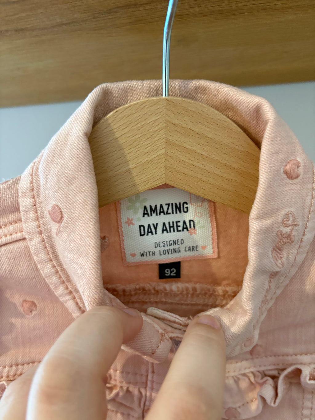 C&A - roze jeansjasje - 92