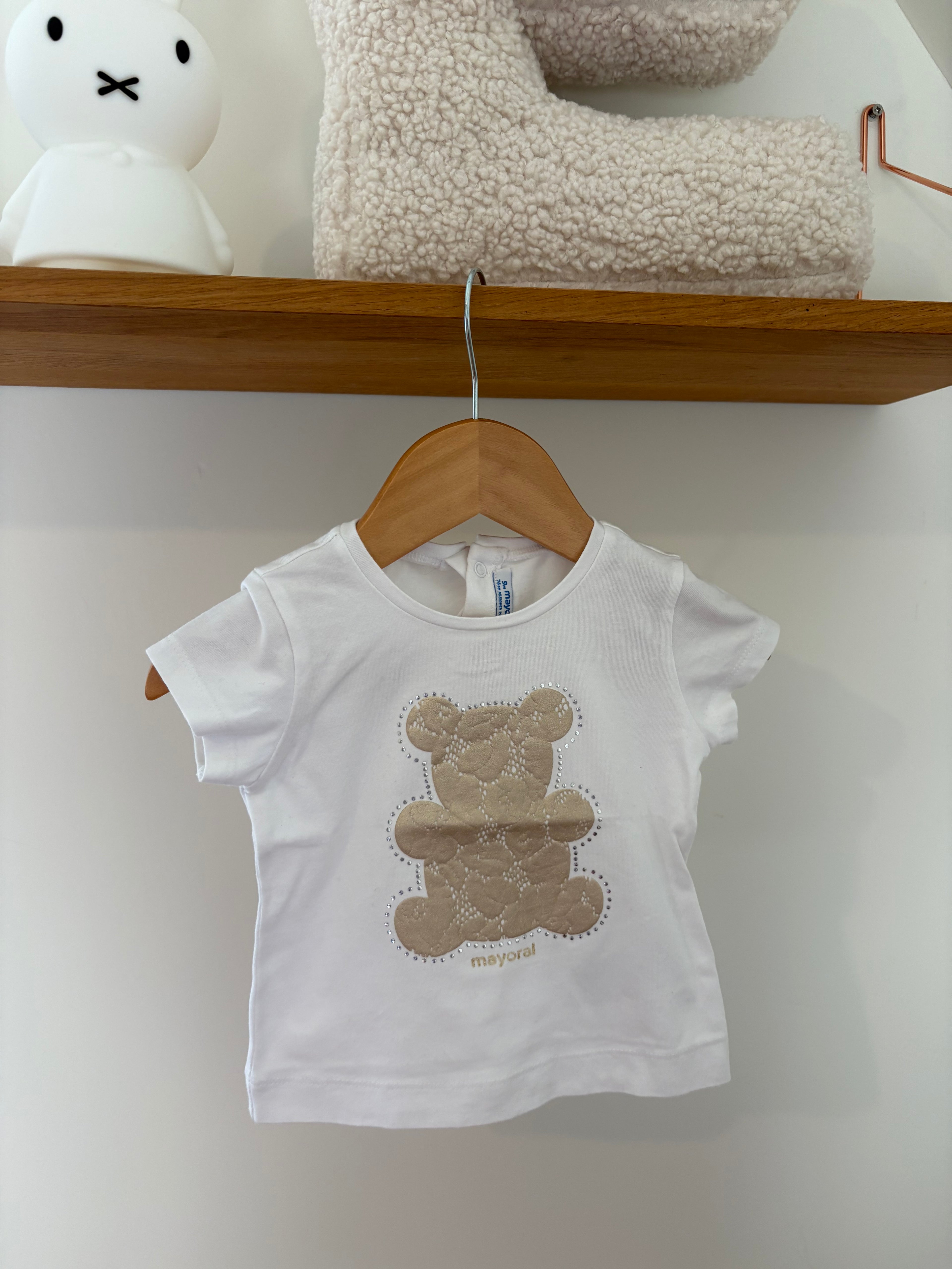 Mayoral - witte tshirt beer - 9M