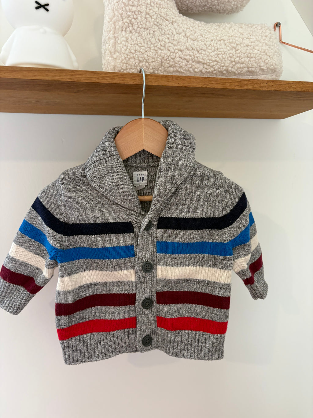 GAP - grijze sweater strepen - 6/12M