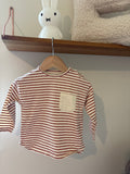 Zara - shirt lange mouwen streepjes rood - 86
