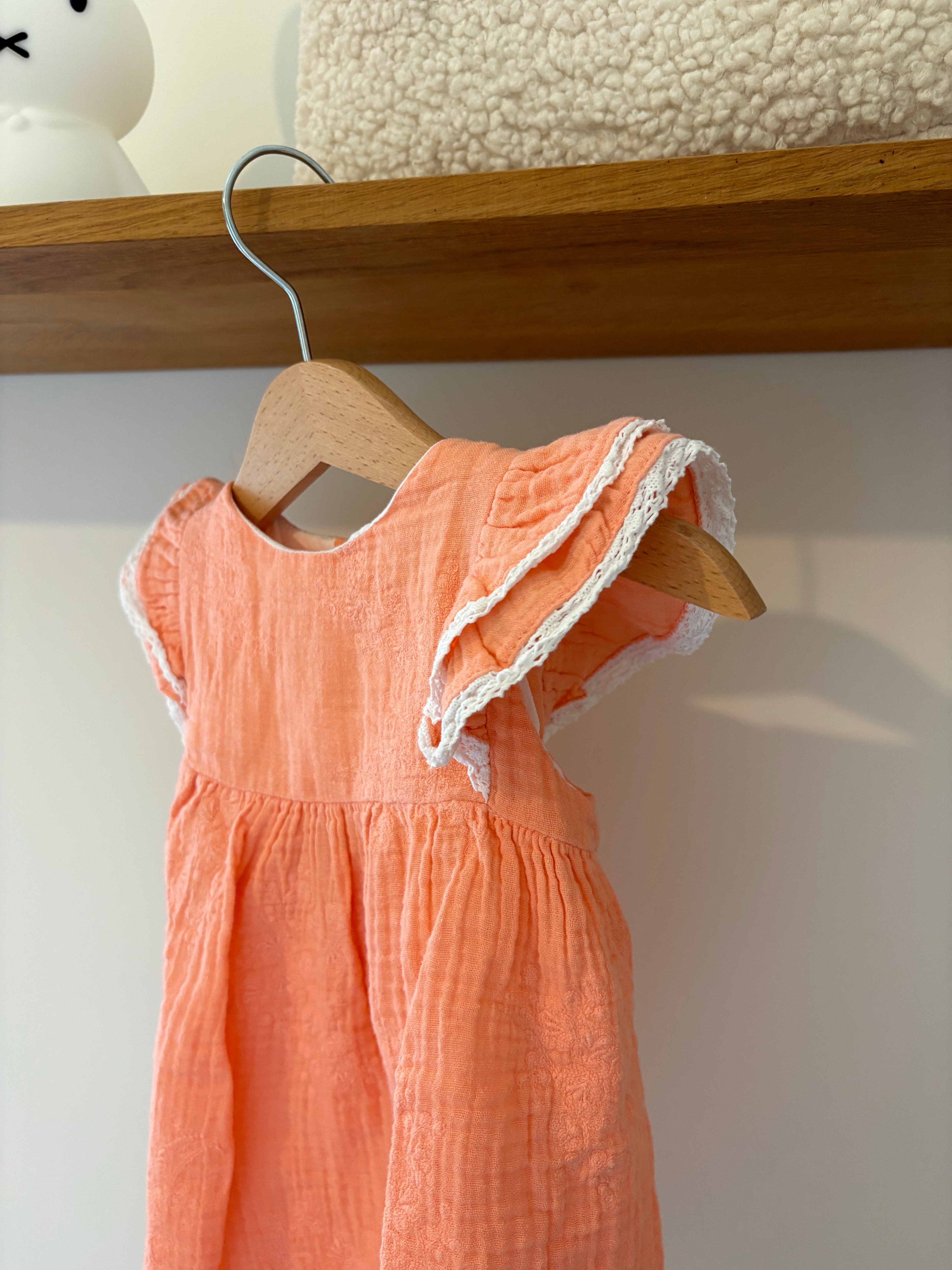 Babidu - oranje jurkje - 12M