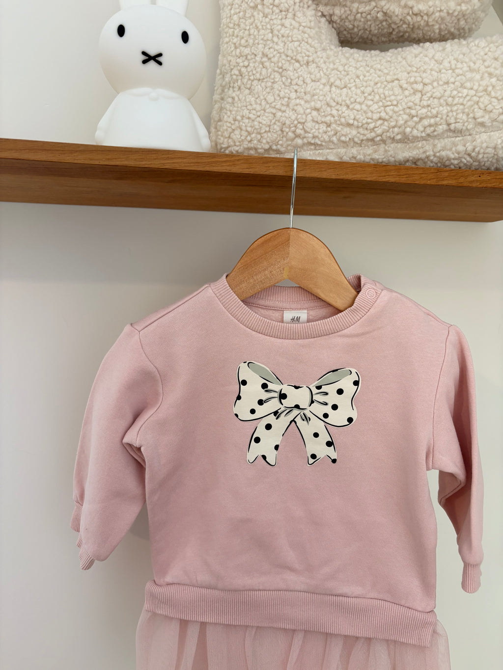H&M- sweaterjurkje met tule - 80