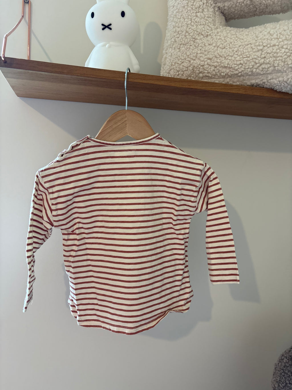 Zara - shirt lange mouwen streepjes rood - 86