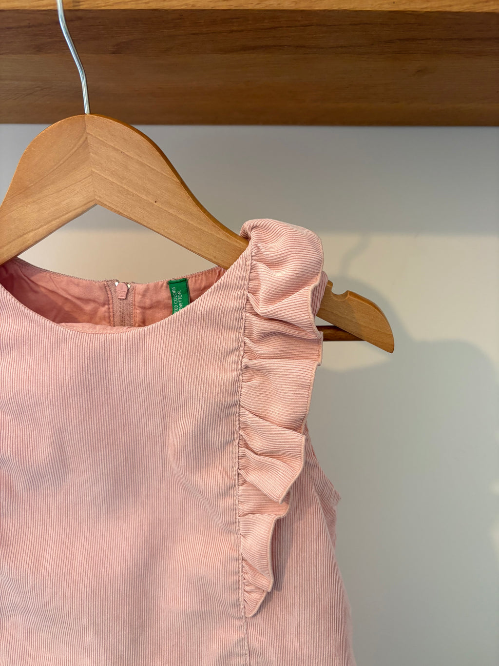 Benetton - ribflueel jurkje roze - 3Y