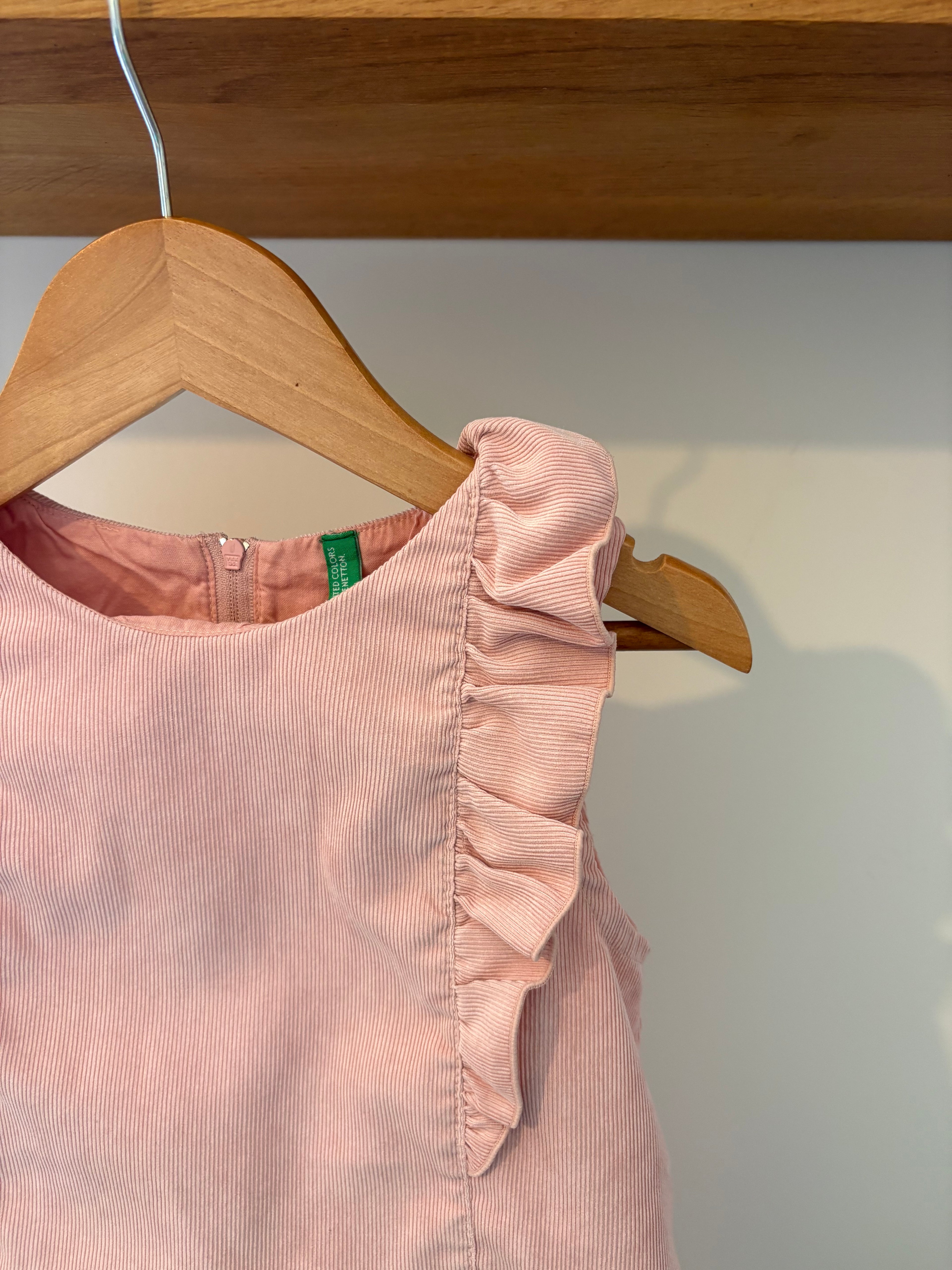 Benetton - ribflueel jurkje roze - 3Y