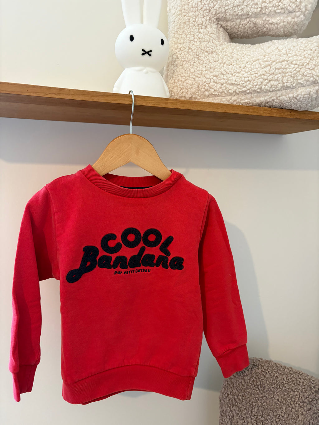 Petit Bateau - rode trui - 5Y