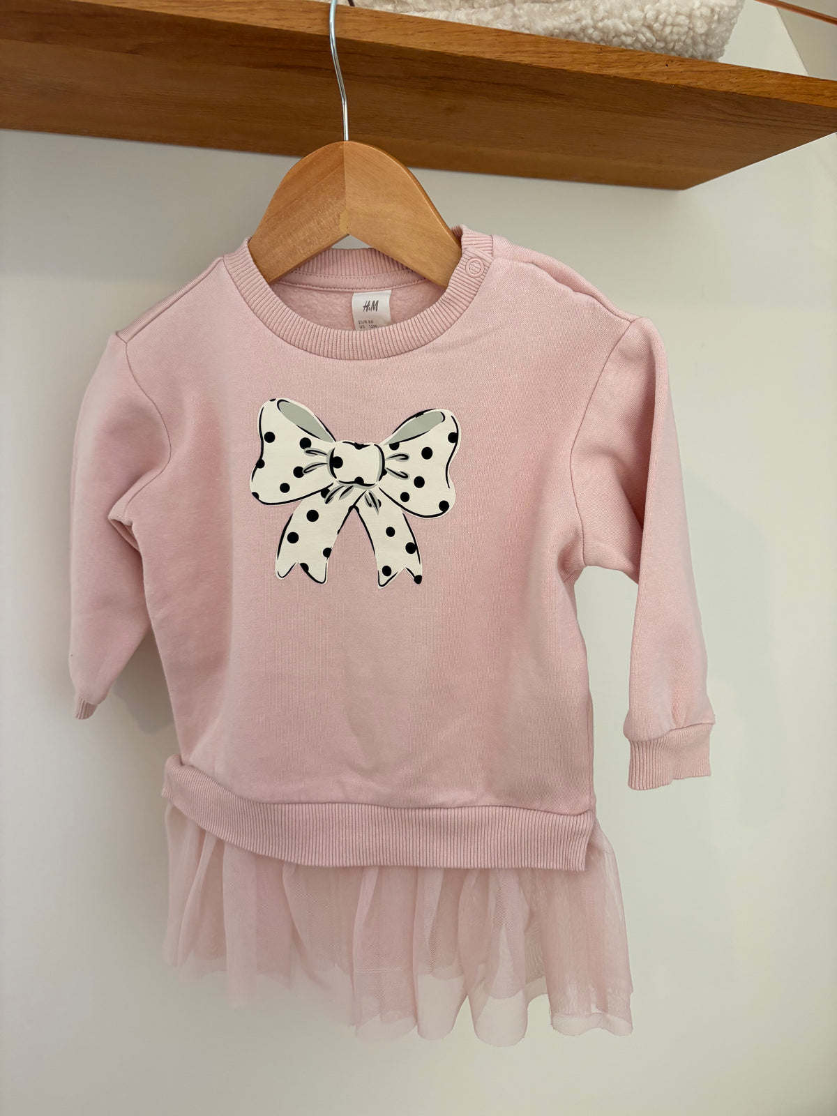 H&M- sweaterjurkje met tule - 80