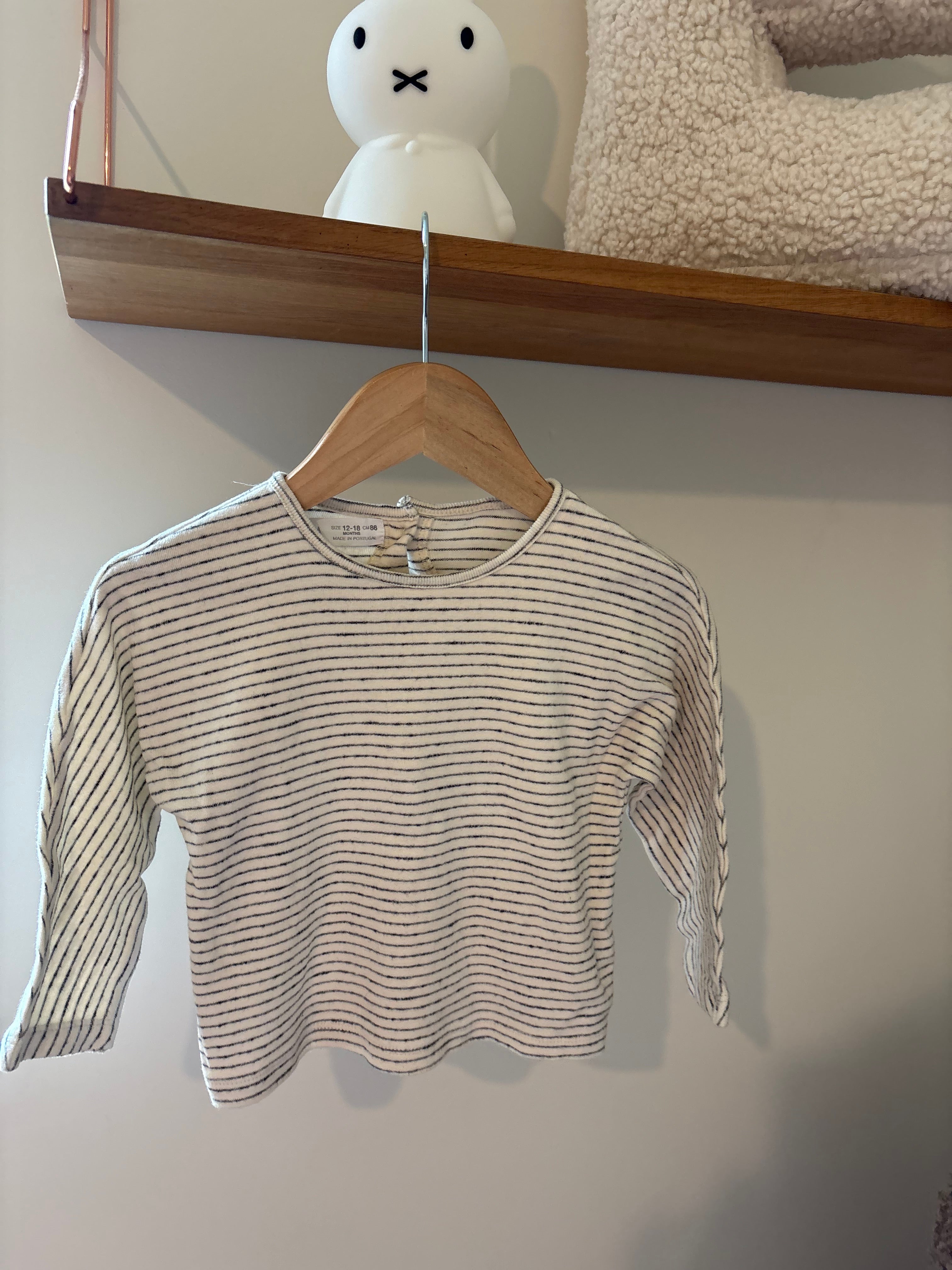 Zara - shirt lange mouwen streepjes - 86