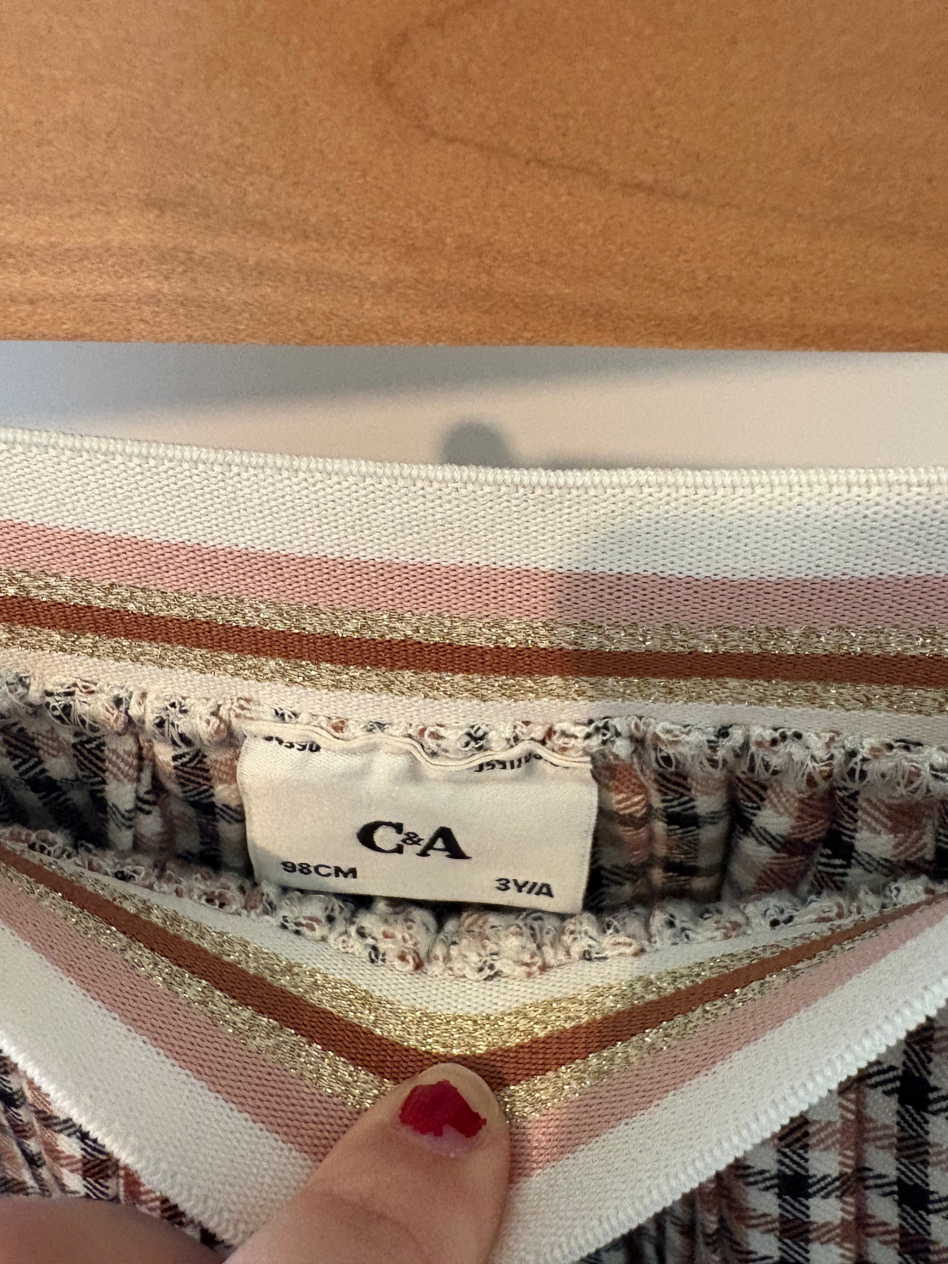 C&A - plooirokje beige/zwart - 98